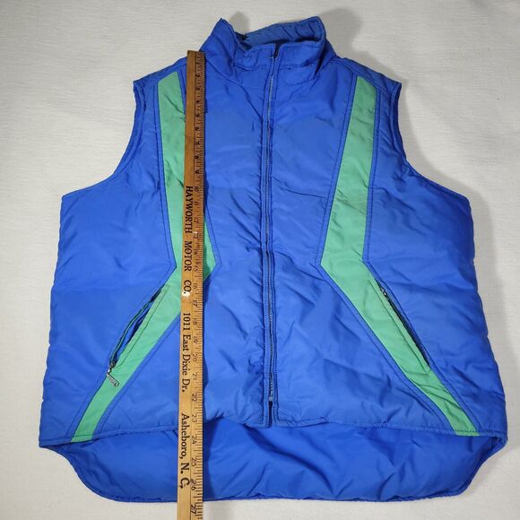 Vintage Woolrich Vest Jacket Mens Size XL Blue Gorpcore Sleeveless Broken Zipper - Picture 3 of 14